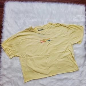 Polaroid Yellow Cropped T Shirt‎ Size Large